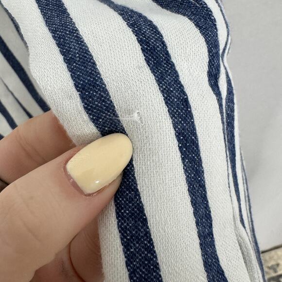 Carlisle Collection Blazer Womens 8 Blue Striped Linen Blend Jacket Nautical - Picture 8 of 16